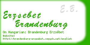 erzsebet brandenburg business card